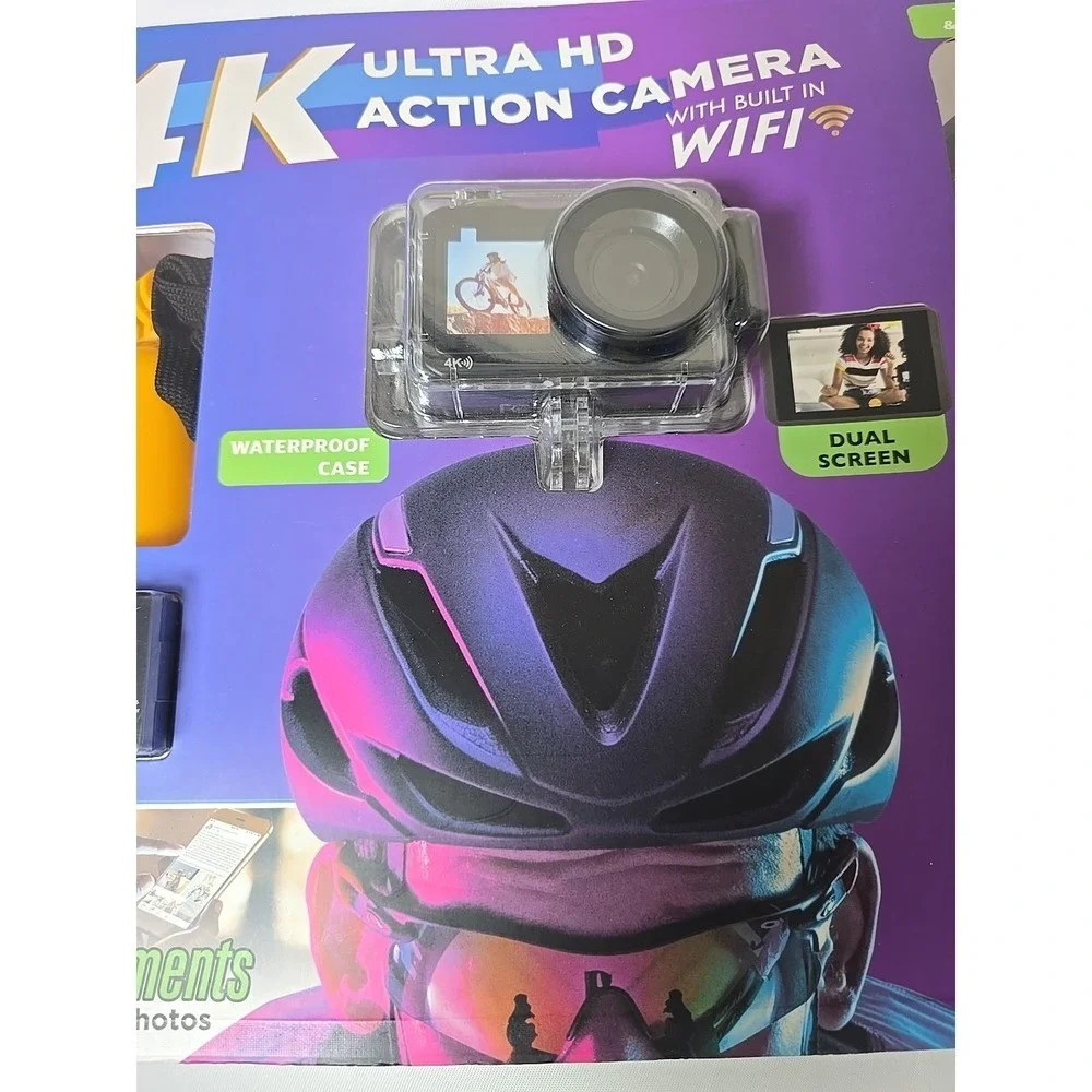 Vivitar 4K Ultra HD Action Camera Kit with Built-in WiFi NEW Sealed